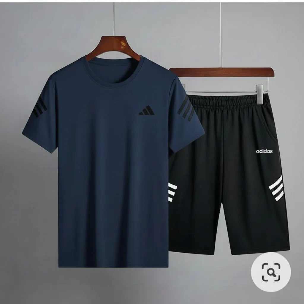 Nikkar Tracksuit White Black 2Pc Summer Casual