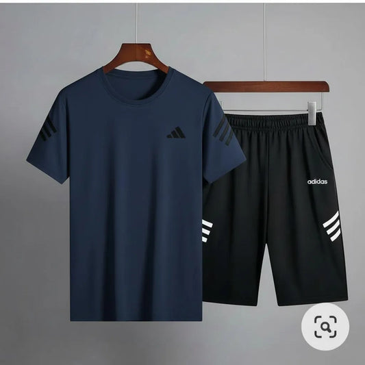 Nikkar Tracksuit White Black 2Pc Summer Casual
