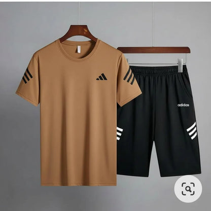 Nikkar Tracksuit White Black 2Pc Summer Casual