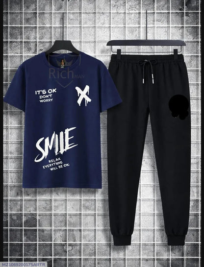 Rich & Rich Blue Printed Track Suit for Men