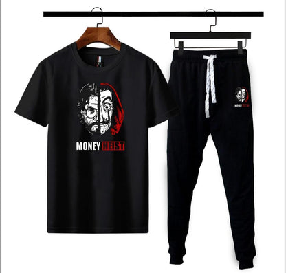 Men's Micro Interlock Graphic Track Suit White Slim Fit
