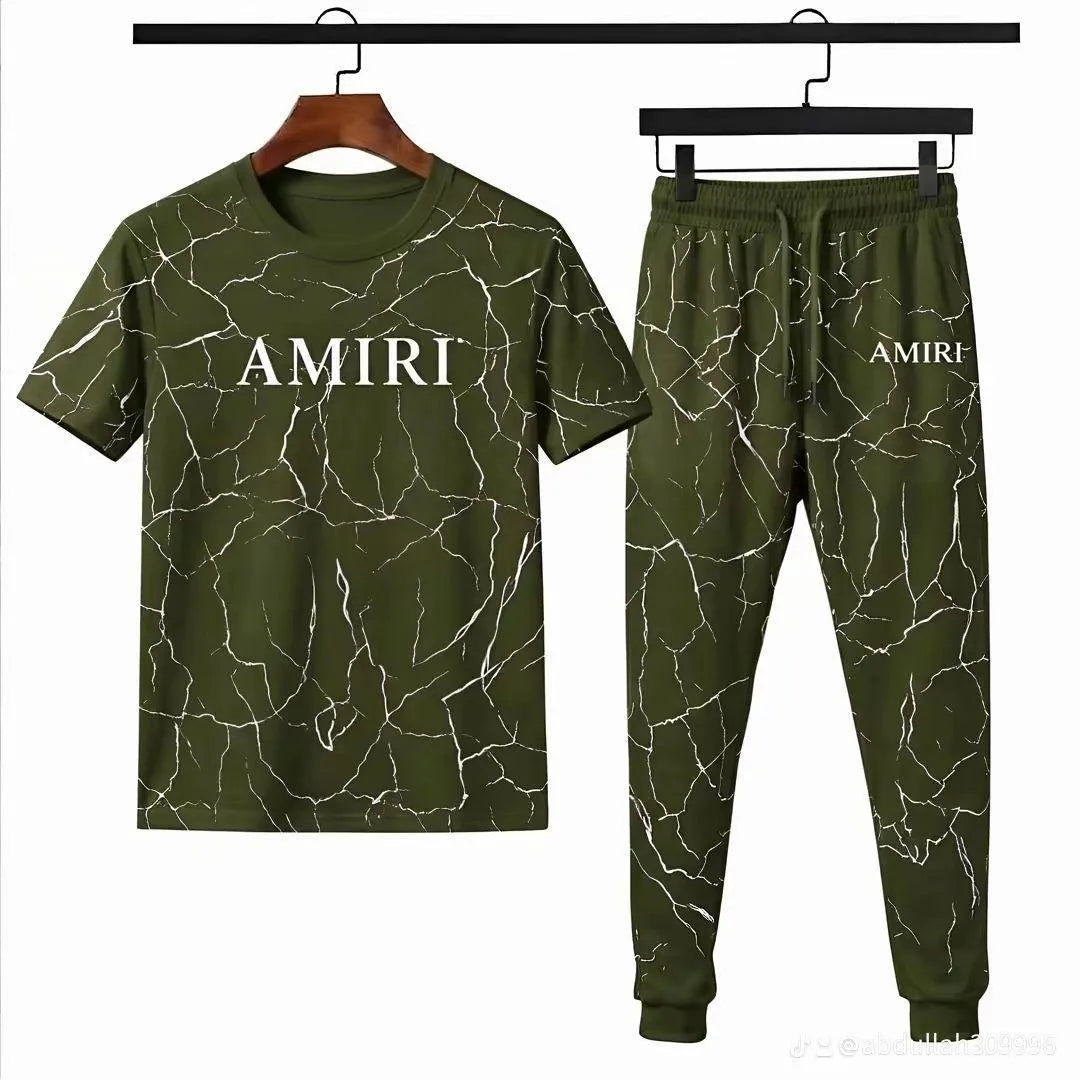 Men Camo Amirt Printed Track Suit