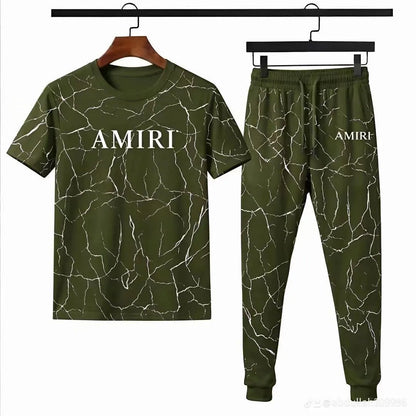 Men Camo Amirt Printed Track Suit