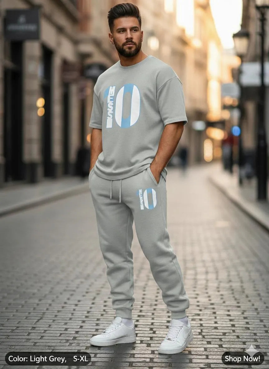 Men Printed Track Suit Blue 10 Size XL Polyester