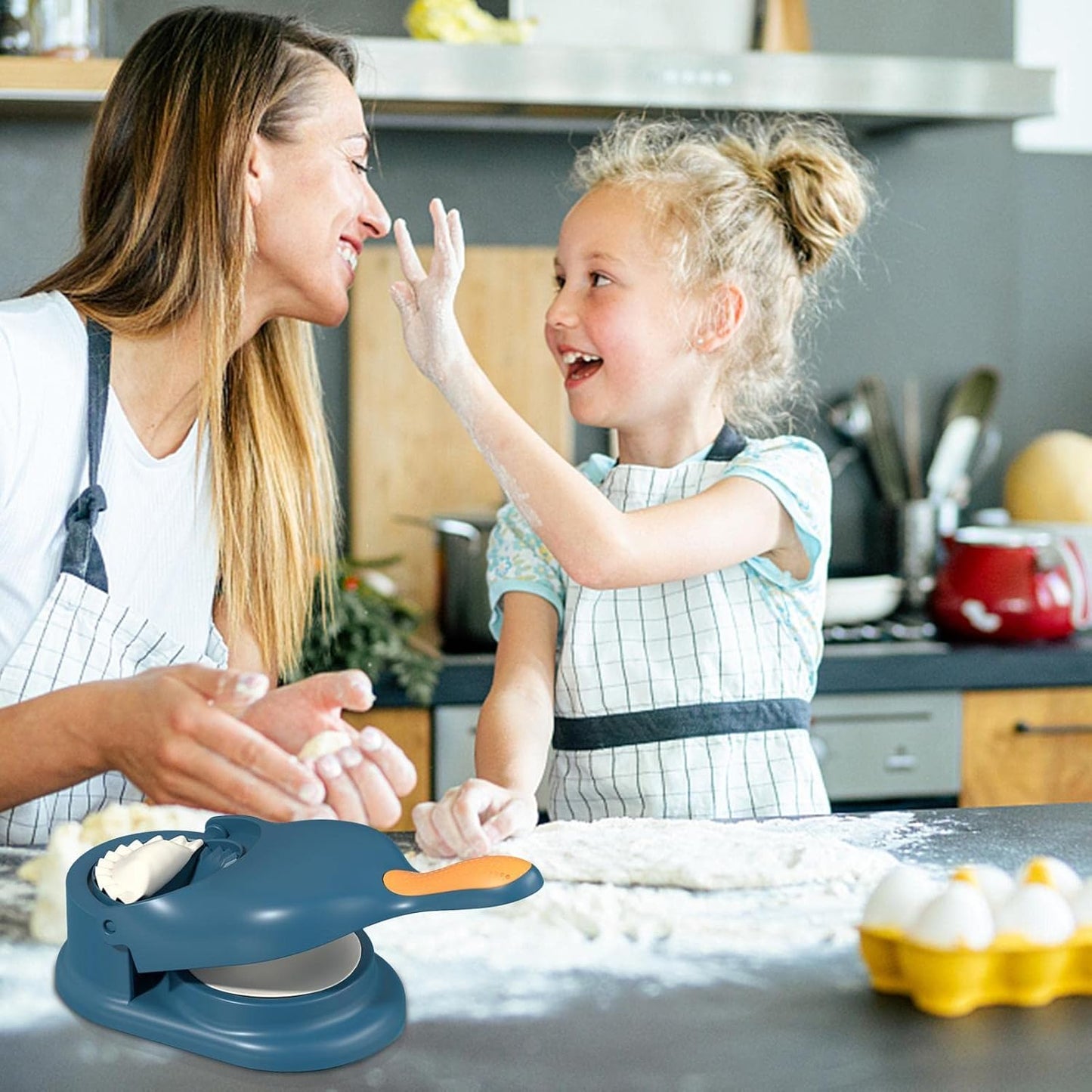 4 2 in 1 Dumpling Maker Machine, 2026 Household Automatic Dumpling Maker, Manual Dough Presser Empanada Maker