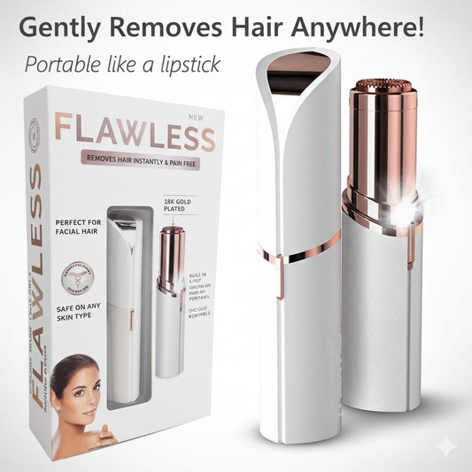 Flawless Face Gen 2 – Painless Facial Hair Remover with 18K Gold-Plated Head & Built-In LED Light
