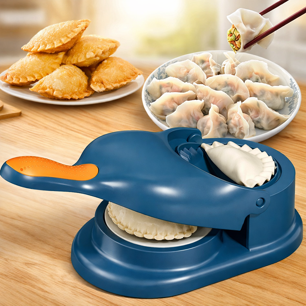 4 2 in 1 Dumpling Maker Machine, 2026 Household Automatic Dumpling Maker, Manual Dough Presser Empanada Maker